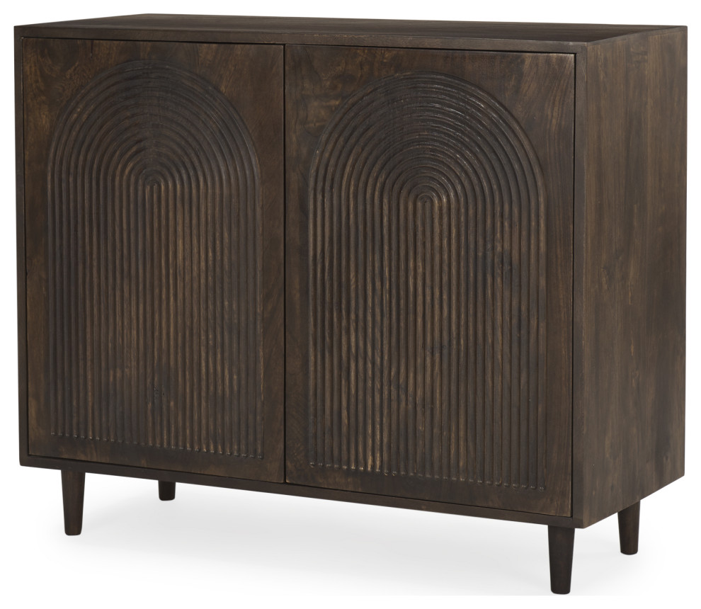 Tucker Solid Wood Patterned Accent Cabinet   Contemporary   Accent Chests And Cabinets   by Mercana  Houzz