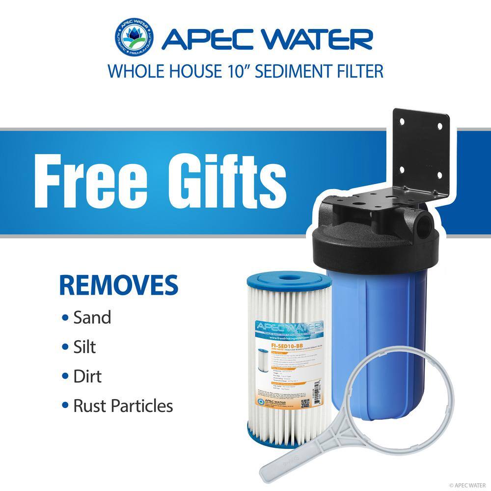 APEC Water Systems Premium 10 GPM Whole House Water Filtration System with Pre-Filter up to 1000K Gal. GREEN-CARBON-10