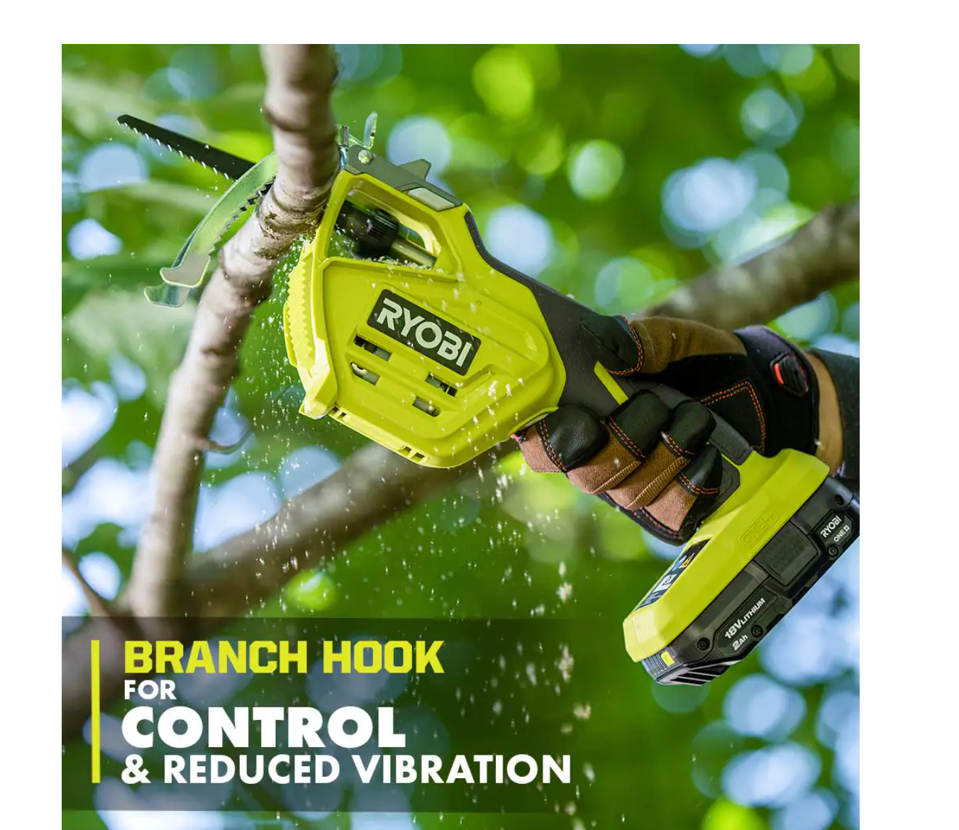 RYOBI P2530 ONE+ 18V Electric Cordless Pruning Reciprocating Saw with 2.0 Ah Battery and Charger