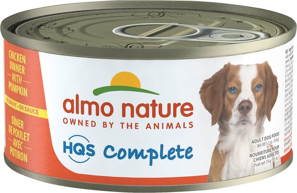 Almo Nature HQS Complete Chicken Dinner with Pumpkin Canned Dog Food