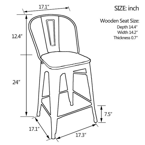 30-inch High Back bar stools farmhouse bar stools Set of 4