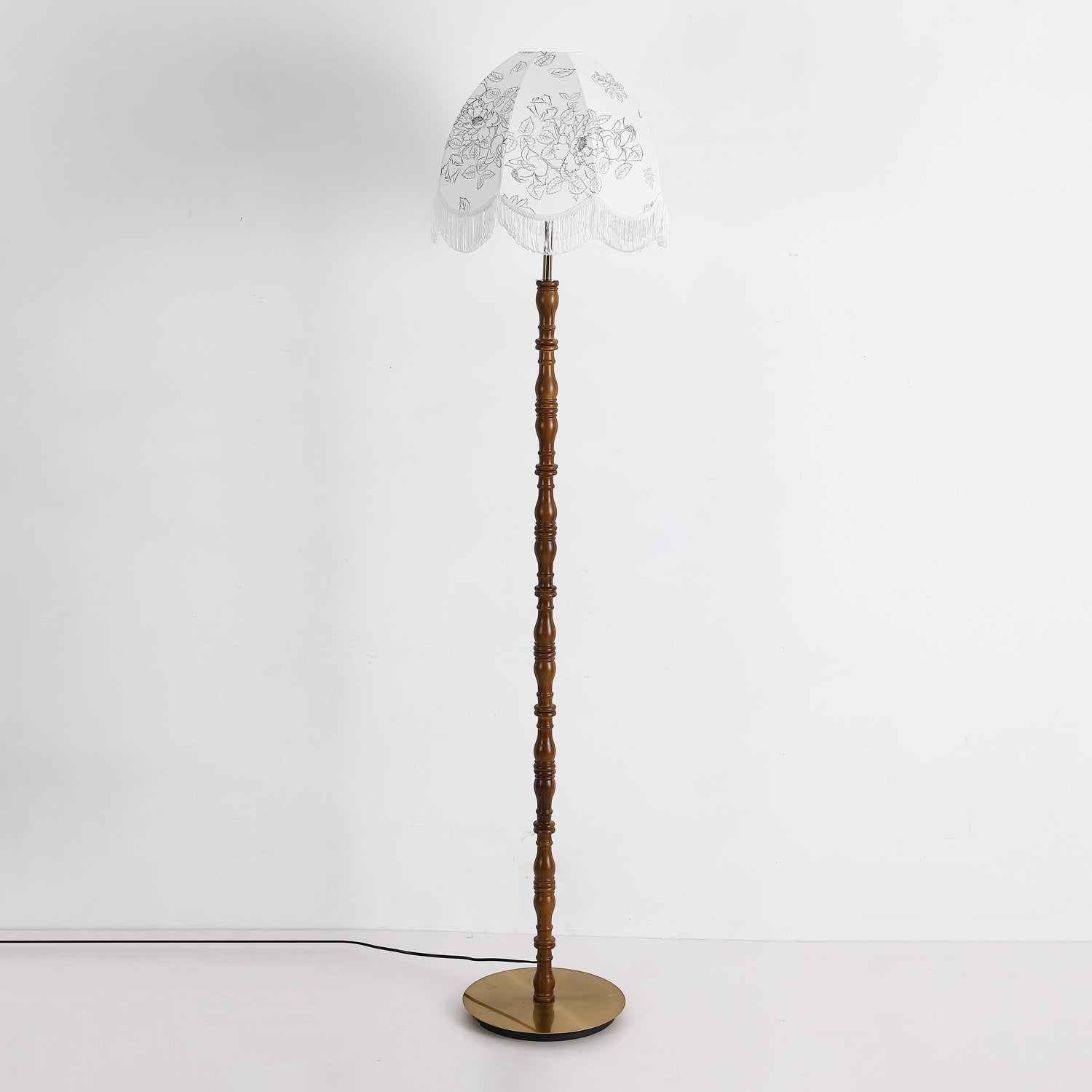 Printed Tassel Floor Lamp