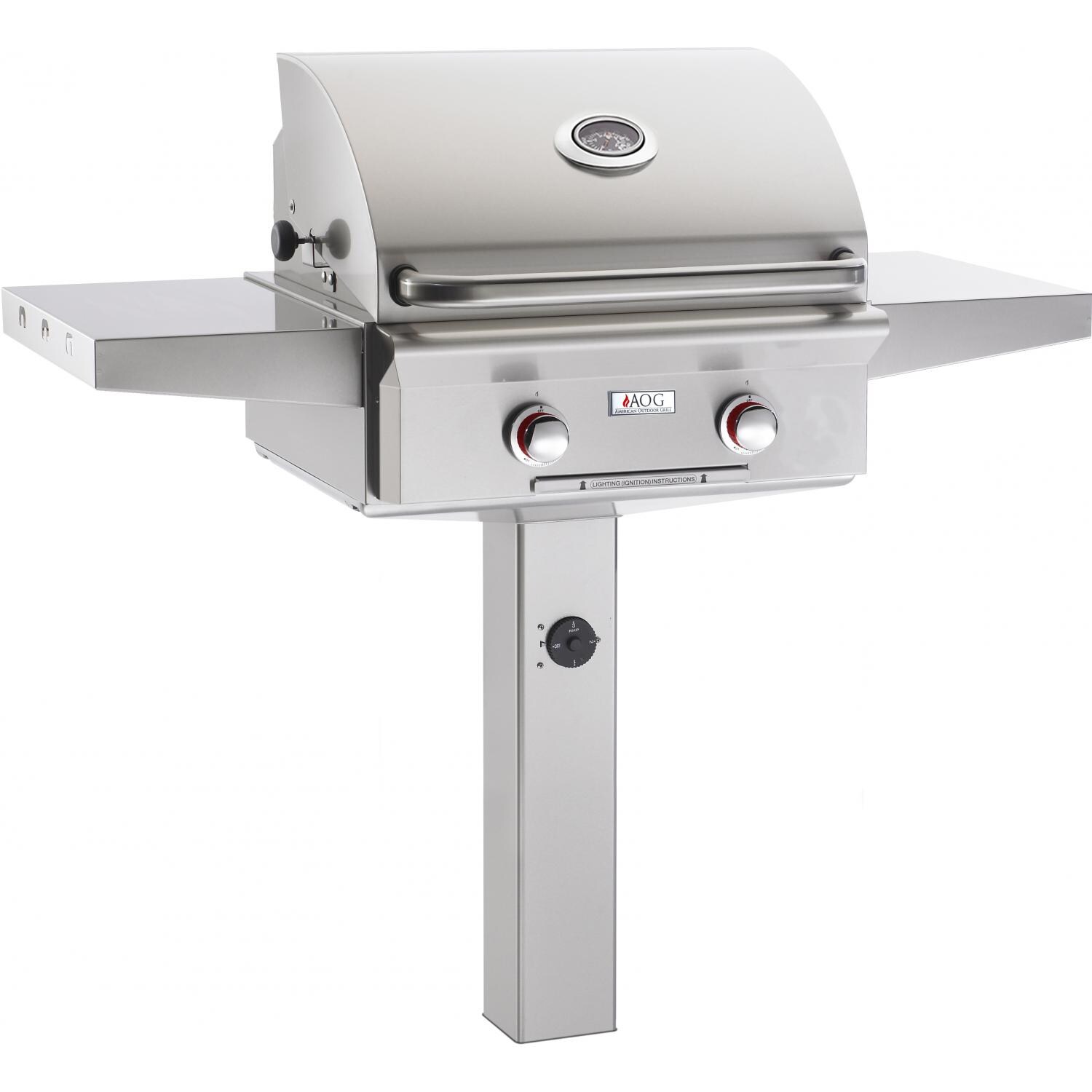 American Outdoor Grill T-Series 24-Inch 2-Burner Propane Gas Grill On In-Ground Post