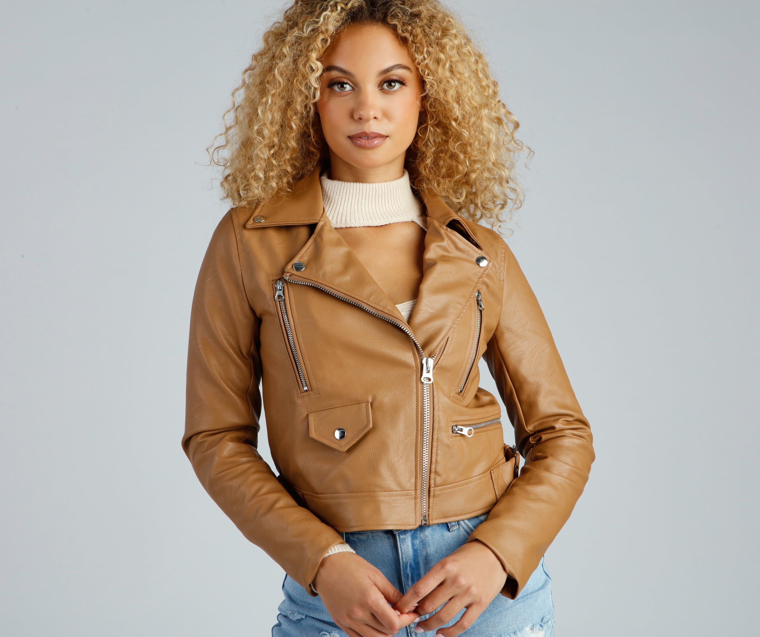 Major Edge Faux Leather Moto Jacket