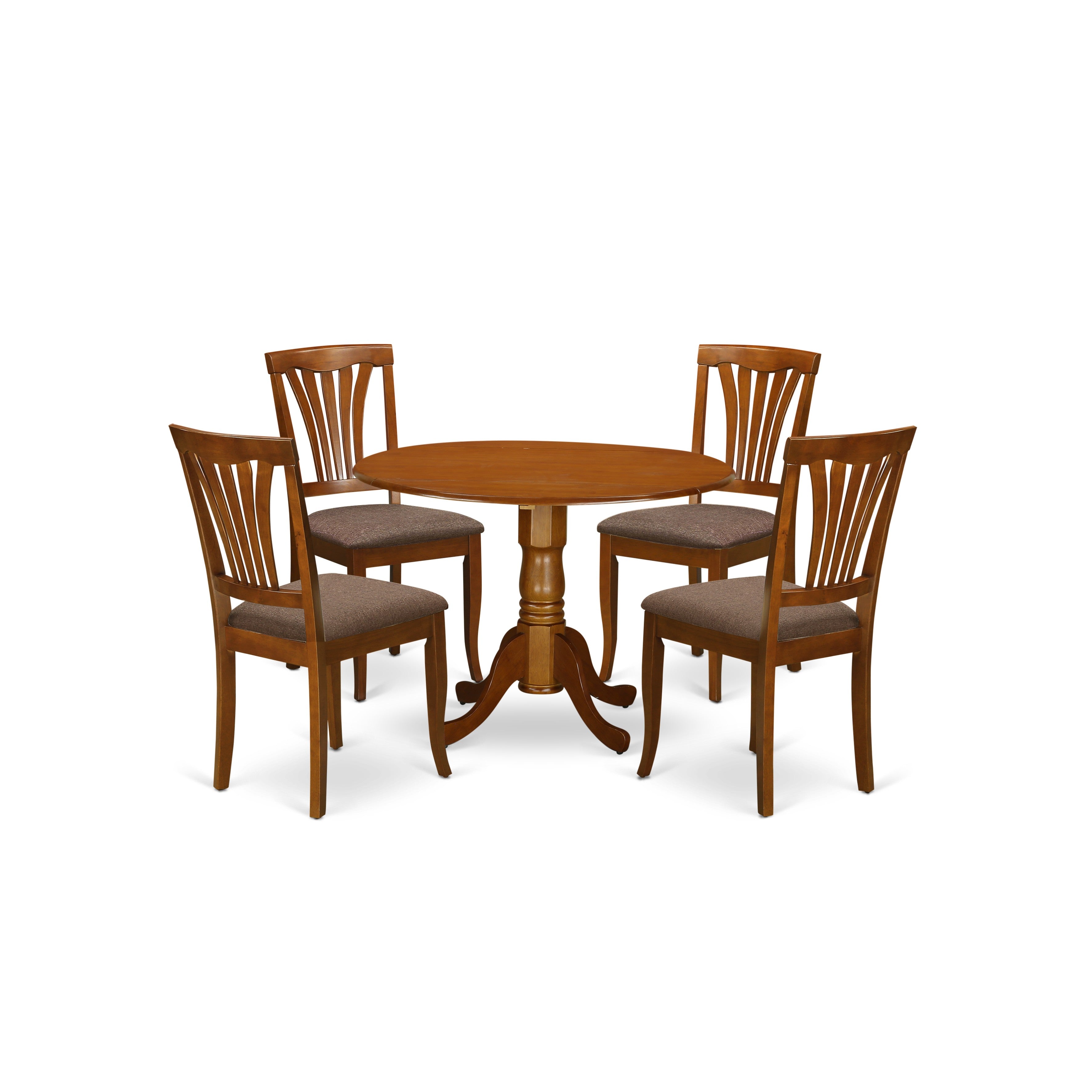 DLAV5-SBR-C 5 Pc small Kitchen Table set-round Table and 4 Kitchen Dining Chairs