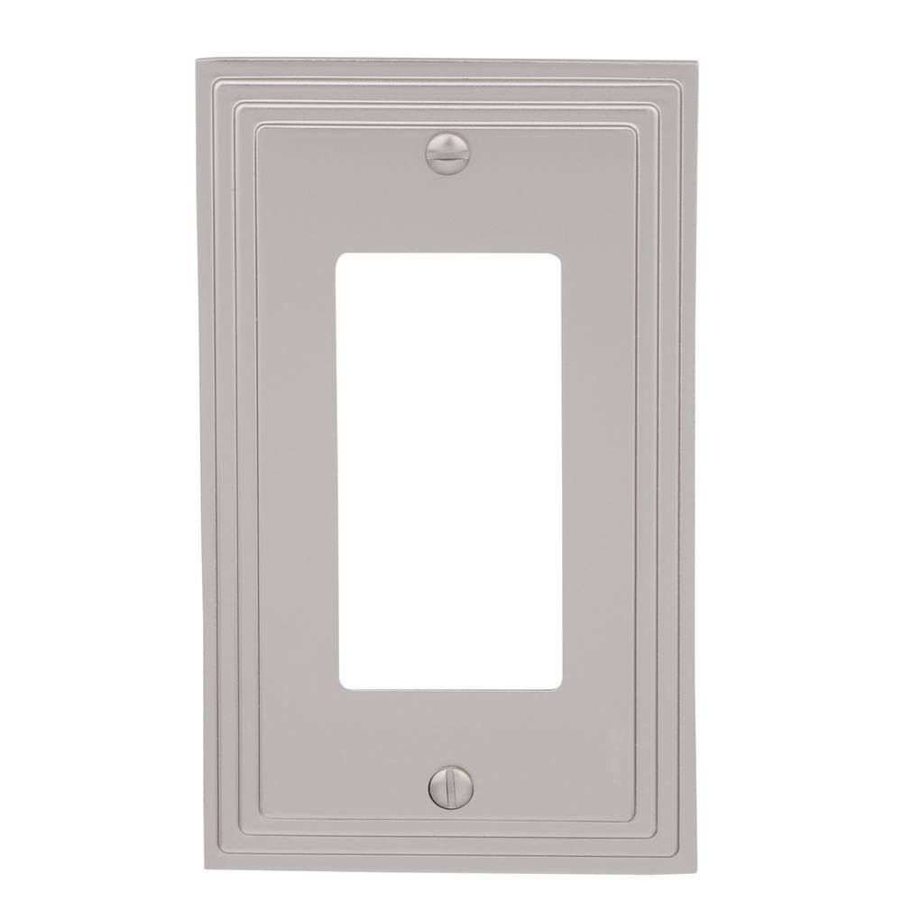 Hampton Bay Tiered 1 Gang Rocker Metal Wall Plate - Satin Nickel 84RNHB