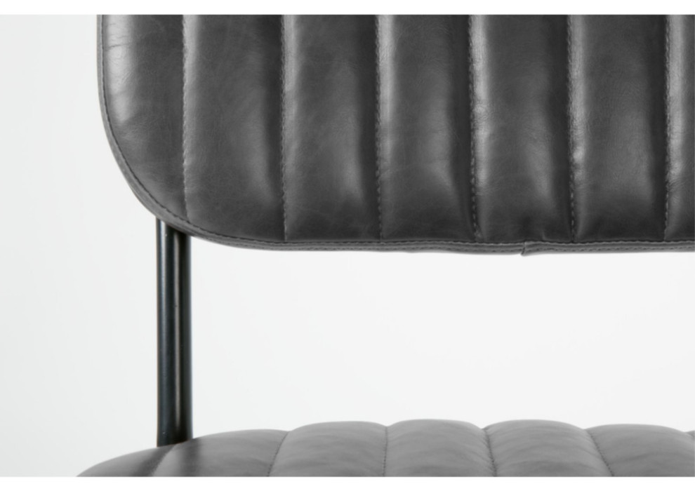 Black Leather Dining Chair  DF Jake   Midcentury   Dining Chairs   by Luxury Furnitures  Houzz