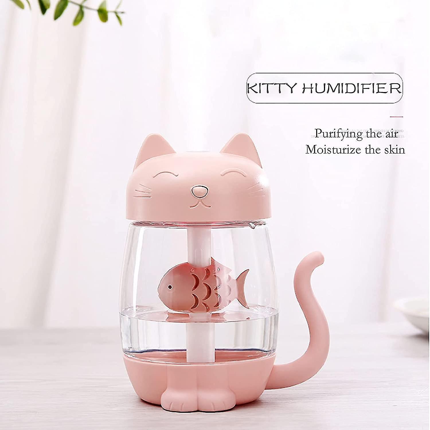 Usb Cat Cool Mist Humidifier， 3 In 1 350ml Polyme Water Mist Mode Auto Shut-off