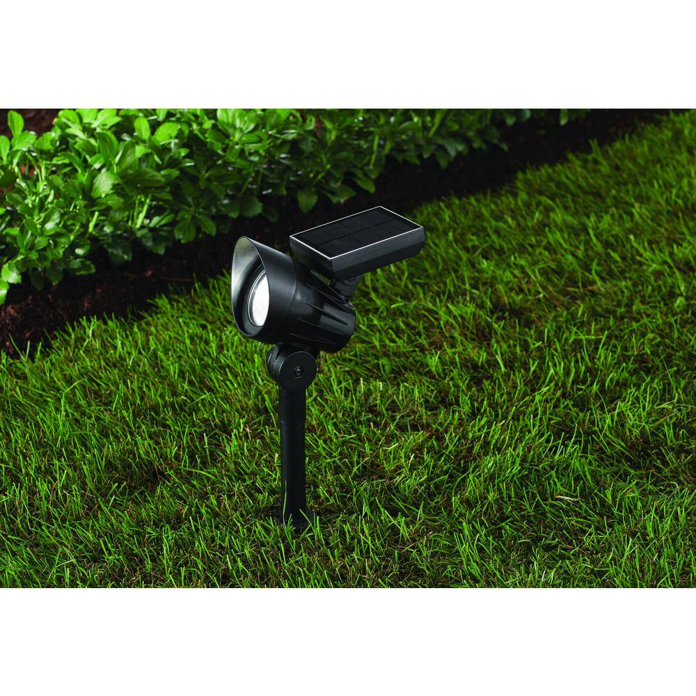 Hampton Bay 55 Lumen Solar Black LED Spotlight C9000-12