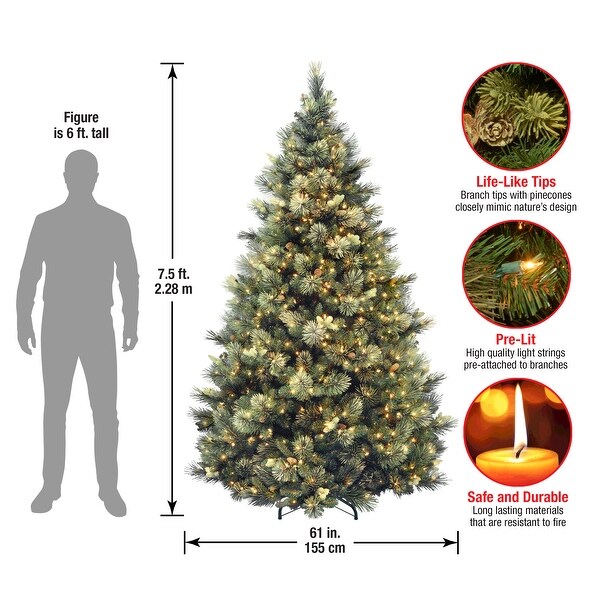 National Tree Company 7.5 ft. PreLit Carolina Pine Christmas Tree