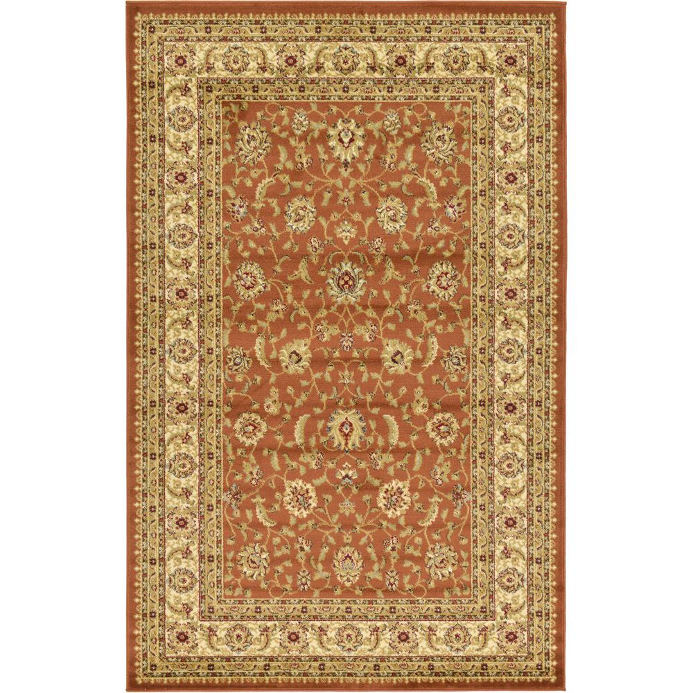 Unique Loom Voyage Floral Traditional Area Rugs, Red