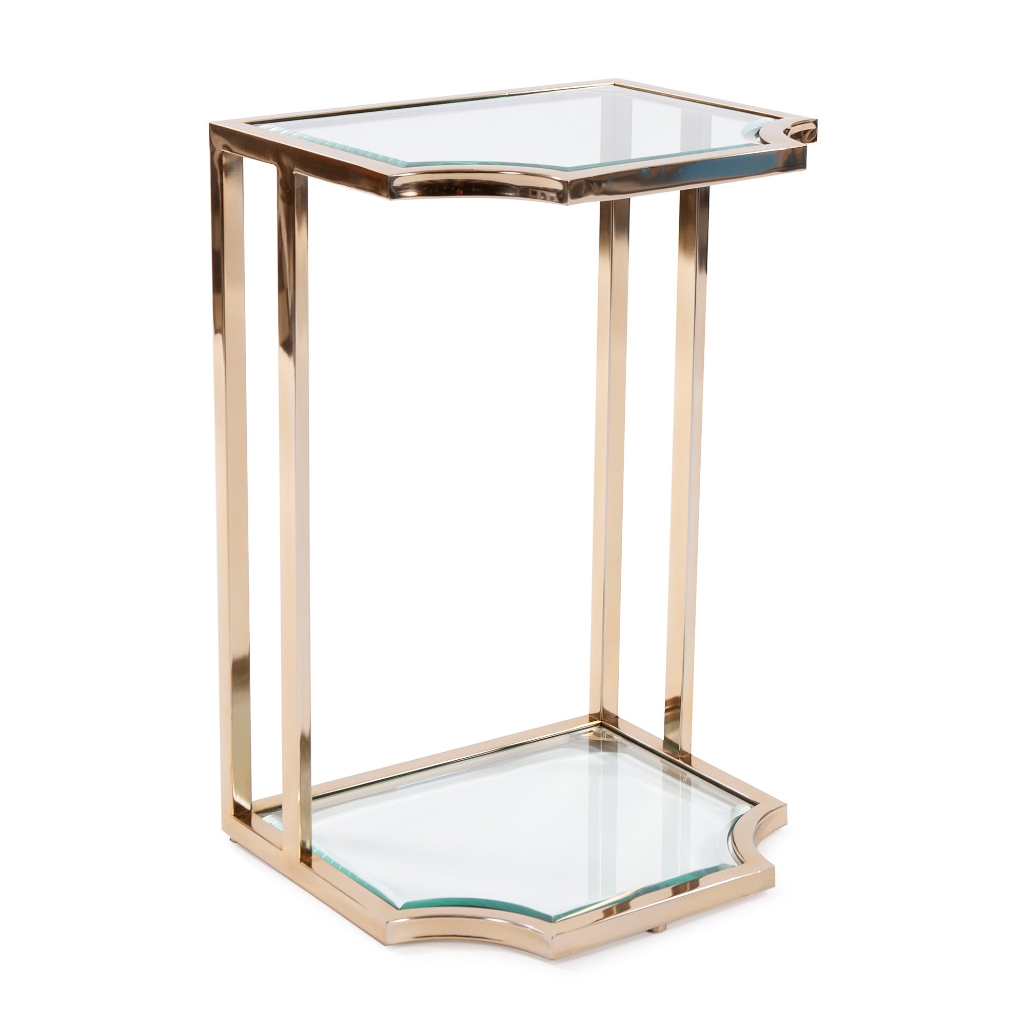 Scalloped Edge Gold Side Table