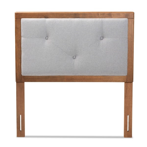 Abner Modern and Contemporary Fabric and Wood Headboard-Light Grey - - 34237136