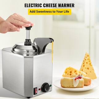 VEVOR Cheese Dispenser with Pump 2.4 Qt. Capacity Cheese Warmer Stainless Steel Hot Fudge Warmer 650W Cheese Dispenser DRNZB1TBJR0000001V1