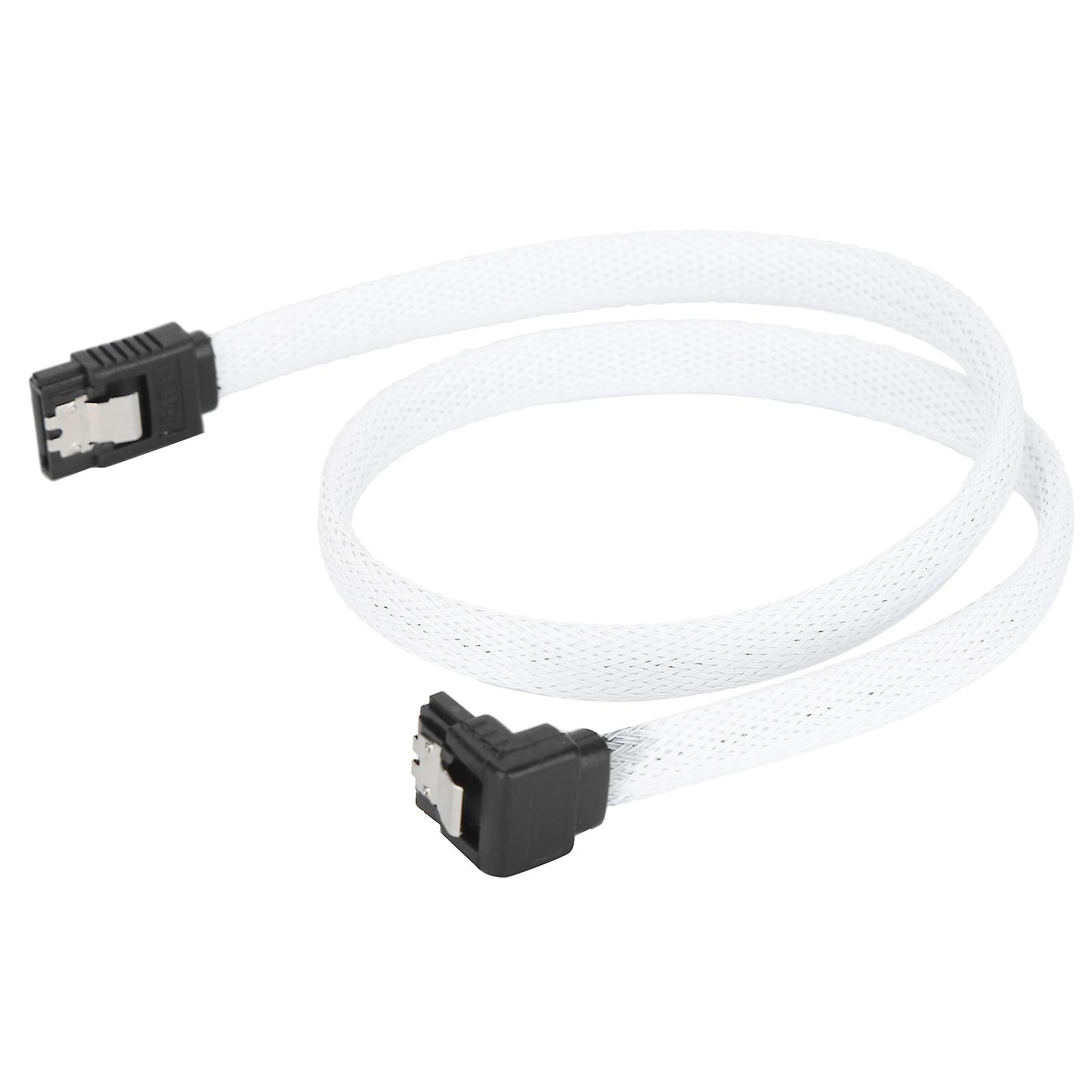 Sata Cable 3.0 Solidstate Disk 8core 7p Elbow White Data Extension Cord With Shrapnel For Speed Improving(white (elbow) )