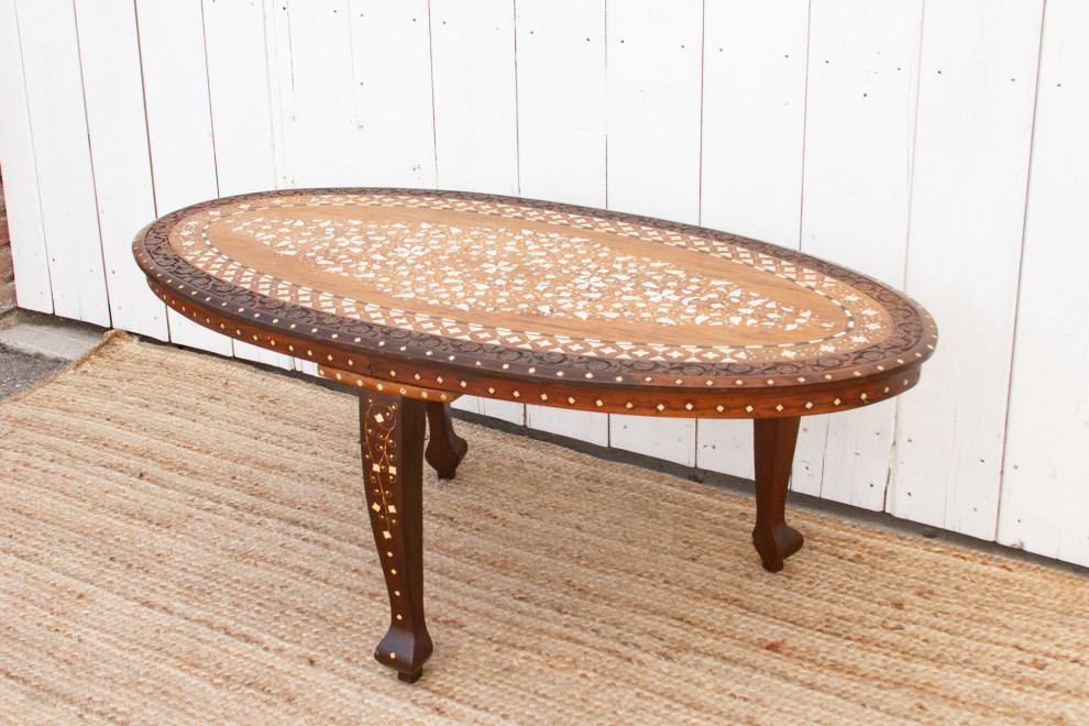 Mid Century Anglo Indian Inlay Coffee Table   Eclectic   Coffee And Accent Tables   by De cor  Houzz