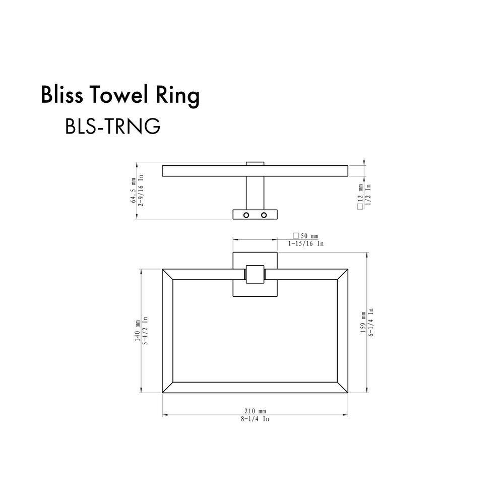 ZLINE Kitchen and Bath Bliss Towel Ring in Champagne Bronze BLS-TRNG-CB