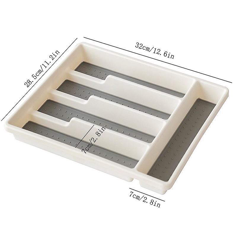 Silverware Organizer 5 Slots Silverware Tray for Drawer Utensil Cutlery Flatware for Kitchen Plastic