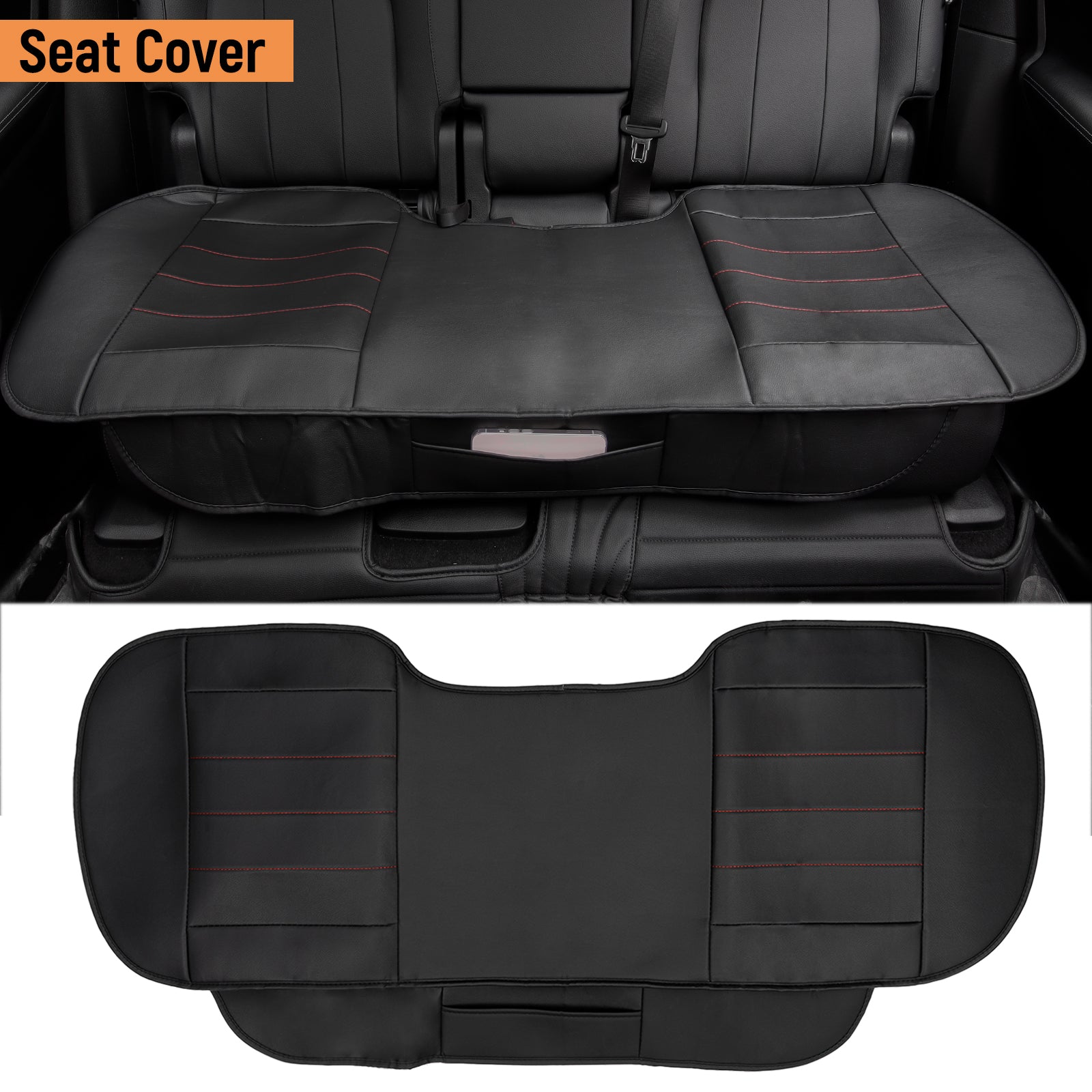 Car Rear Row Seat Cushion Cover Pad PU Leather Protector Full Surround Waterproof Universal