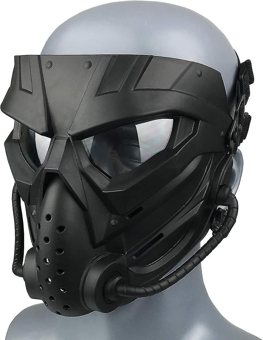 Airsoft/cycling Mask，outdoor Use，full Face Masks Tactical Anti-fog  Cosplay Halloweenblack，transparent