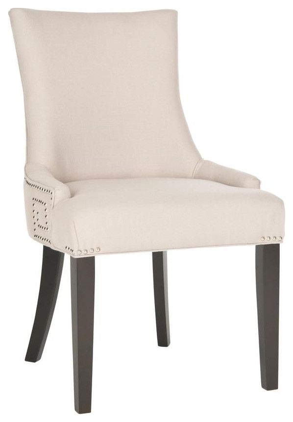 Hans 20  x27 x27h Side Chair set of 2 Silver Nail Heads Taupe   Transitional   Dining Chairs   by Peachtree Fine Furniture  Houzz