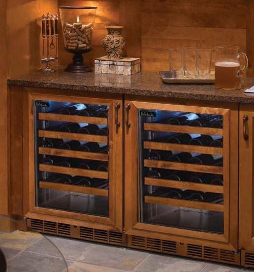 Perlick 48 Inch Signature Series Panel Ready Wine Cooler Pair with HP24DS44L Left Hinge Glass Door Wine Cooler and HP24DS44R Right Hinge Solid Glass Wine Cooler