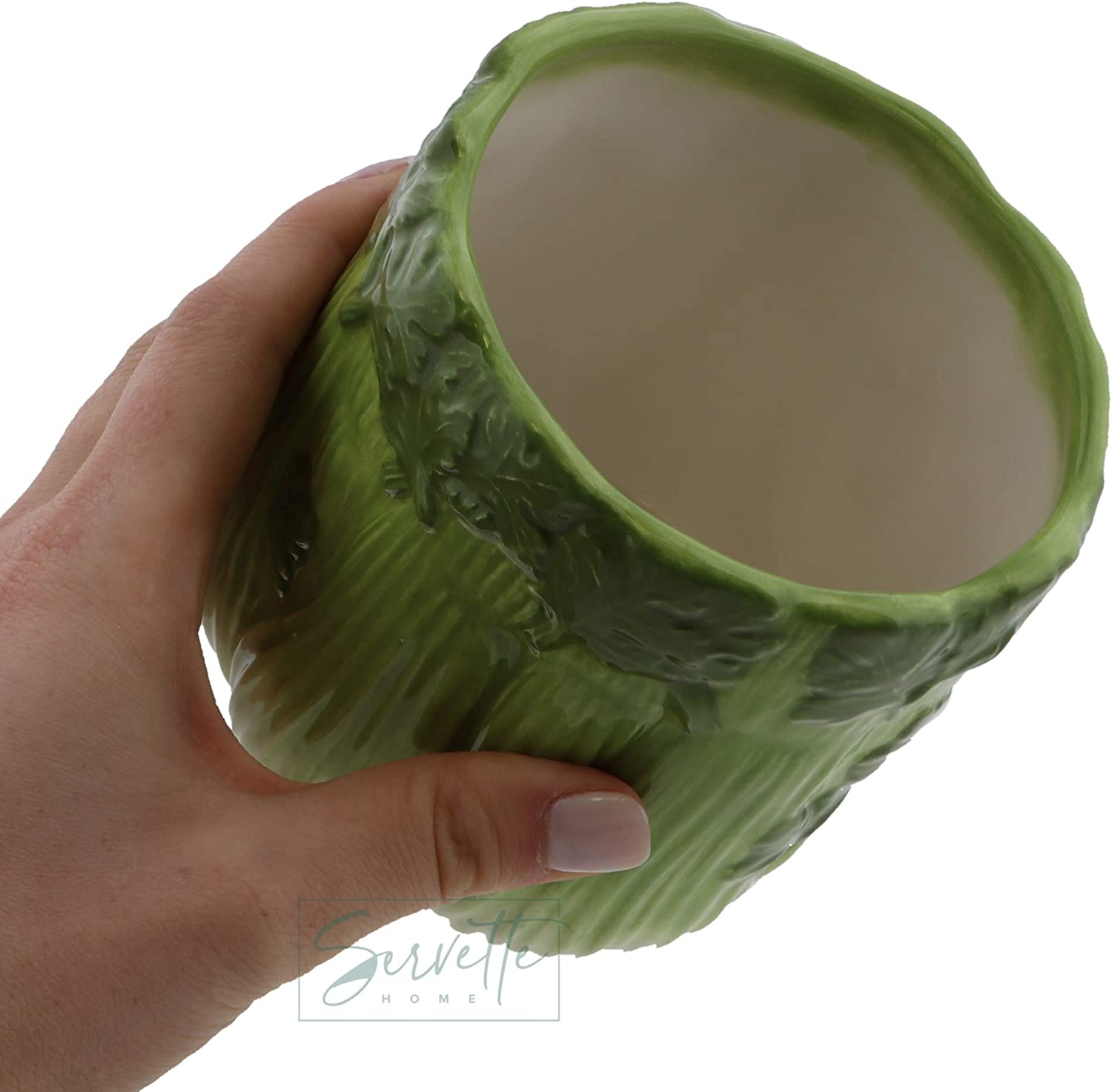 Vegetable Themed Ceramic Serving Bowl Celery Stick Holder - Celery