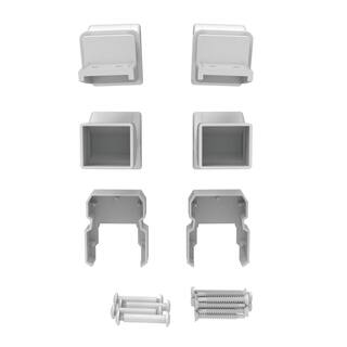 Barrette Outdoor Living VersaRail Classic White Aluminum Stair Bracket Kit (4-Piece) 73043078