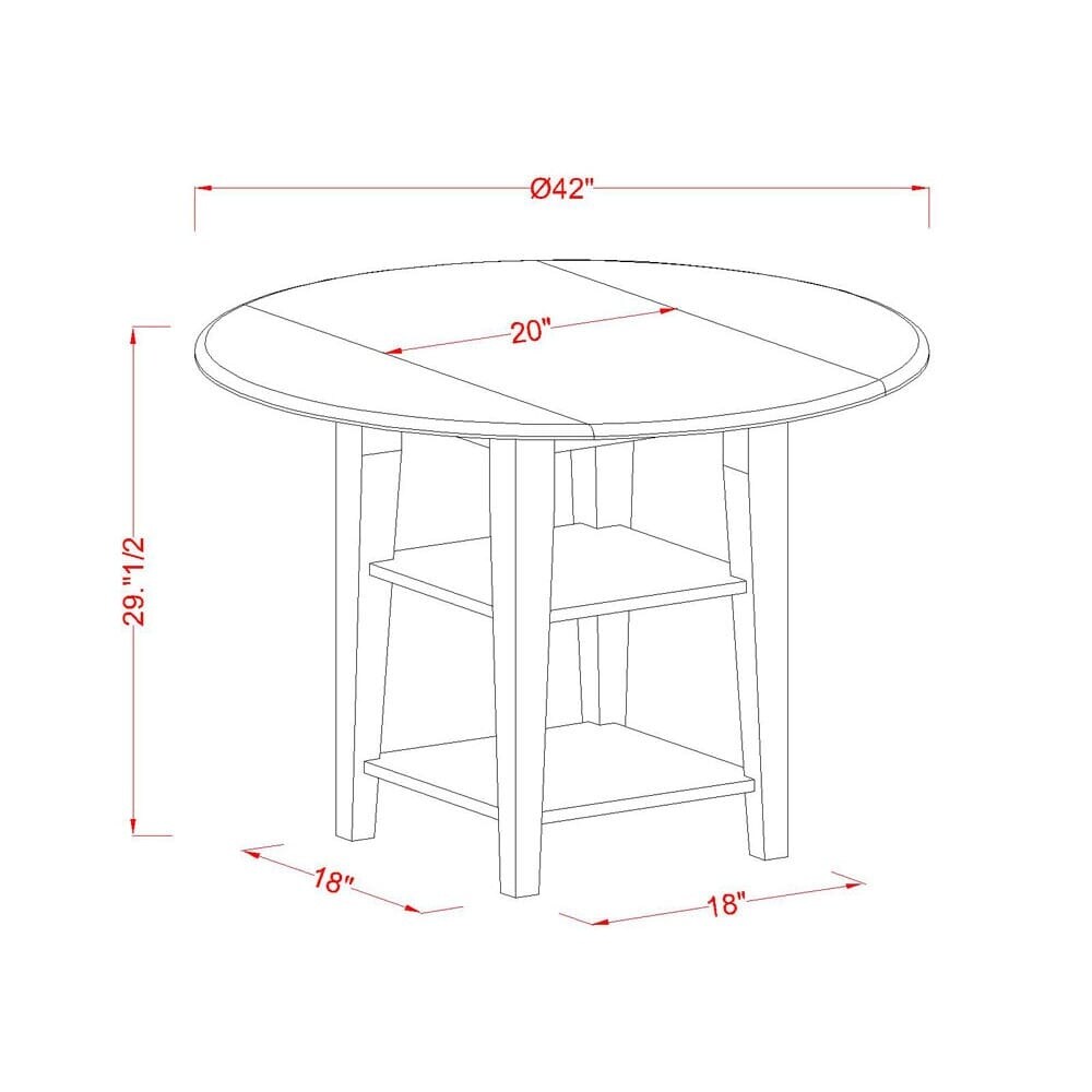 East West Furniture Dining Table Set Contains a Round Dining Table and Chairs  Linen White (Pieces Options)