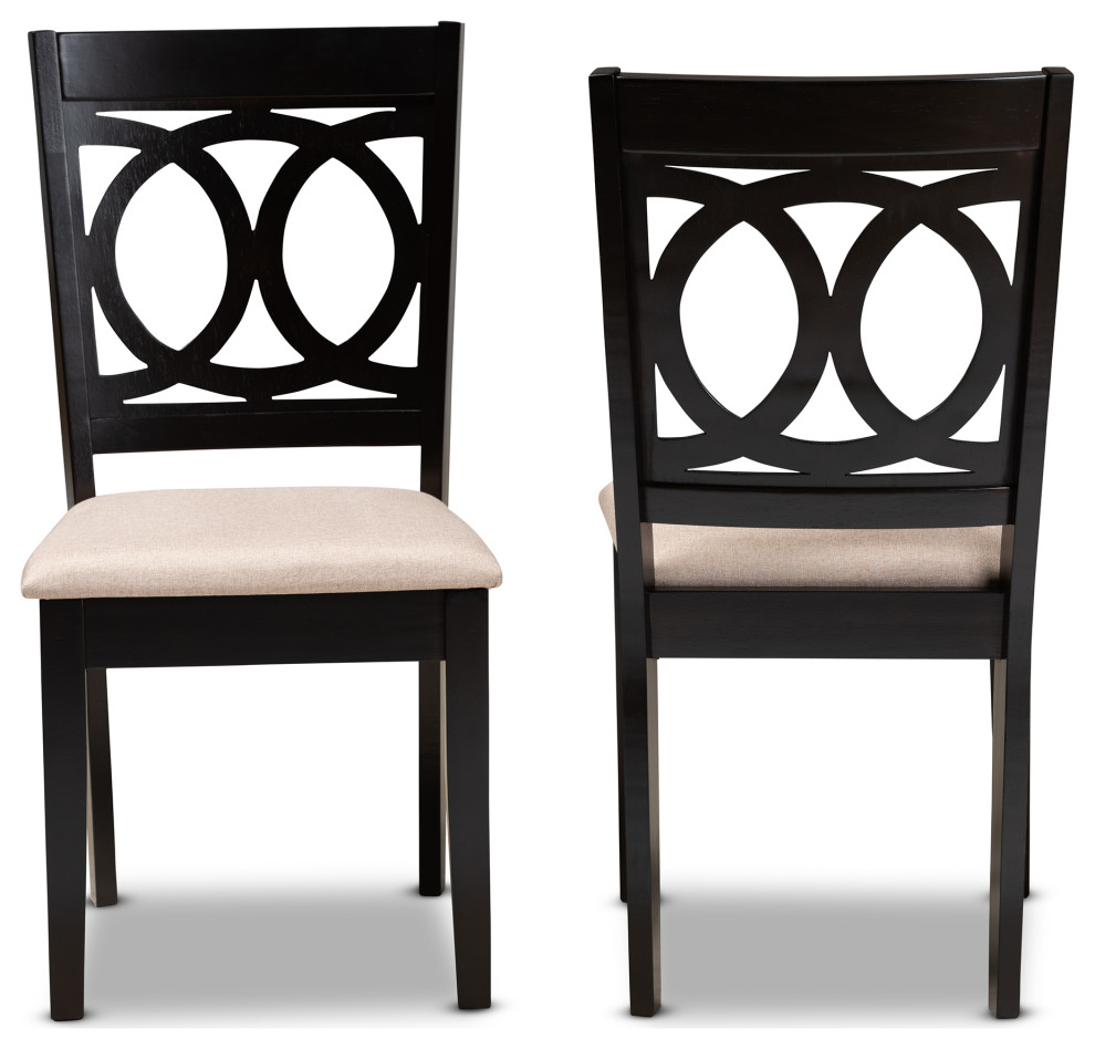 Paz Upholstered Wood 2 Piece Dining Chair Set   Transitional   Dining Chairs   by Baxton Studio  Houzz