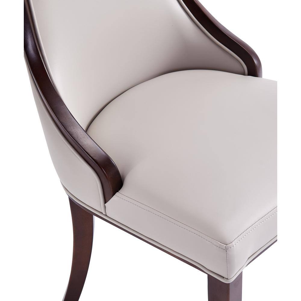 Manhattan Comfort Grand Light Grey Faux Leather Dining Side Chair (Set of 2) DC048-LG