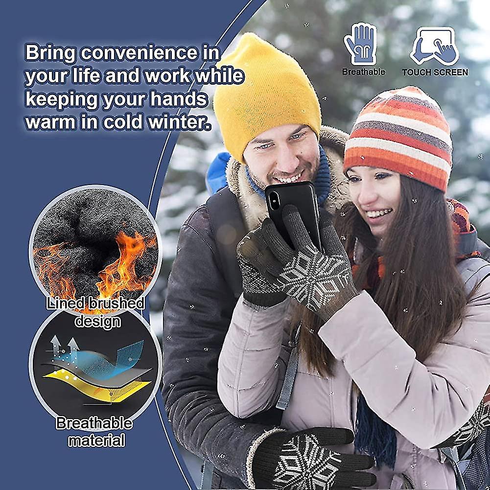 Winter Gloves Business Leisure Touch Screen Gloves For Men Women Soft Wool Lining Elastic