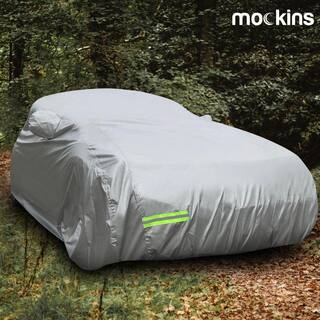 Mockins 200 in. x 75 in. x 60 in. Heavy-Duty Silver Waterproof Car Cover - 190T Polyester MA-48