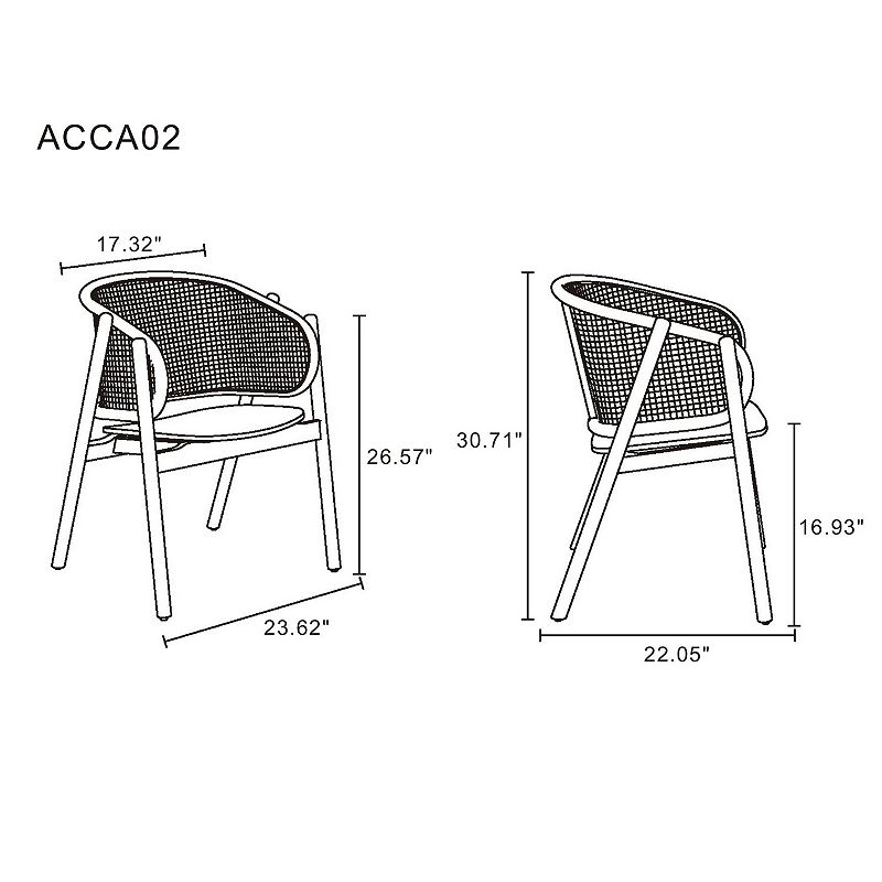 MANHATTAN COMFORT Versailles Armchair 2-piece Set