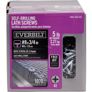 Everbilt #8 x 34 in. Self Drilling Lath Screw 5 lbs.-Box (1070-Piece) 116151