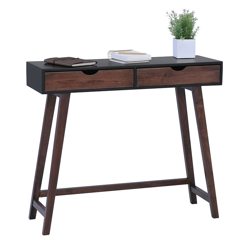 ARSENIO Console Table 90cm - Walnut & Black