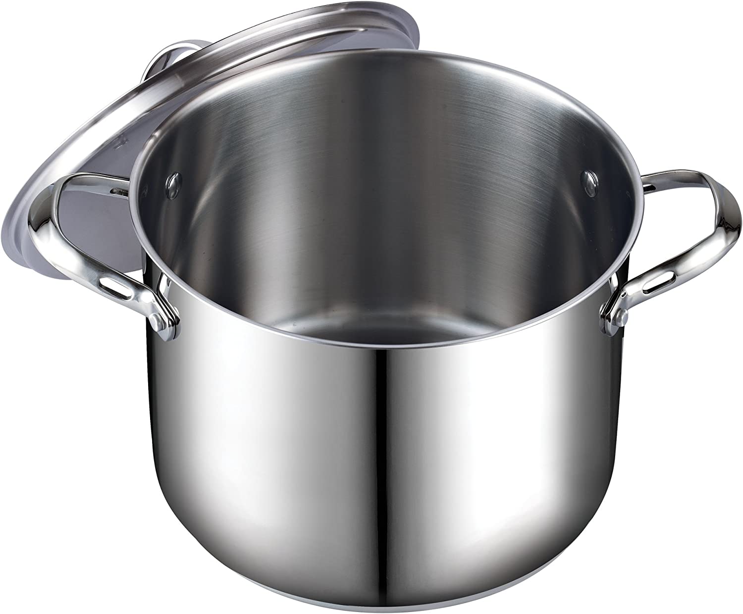 Cooks Standard Quart Classic Stainless Steel Stockpot with Lid， 12-QT， Silver