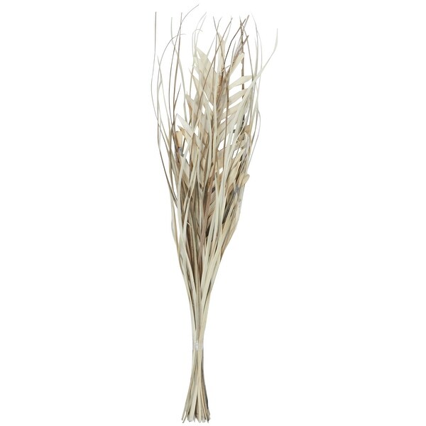 Beige or Light Brown Dried Plant Handmade Tall Floral Grass Bouquet Palm Leaf Natural Foliage