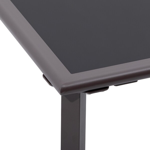 Pellebant Square Side Table End Table with Tempered Glass Top