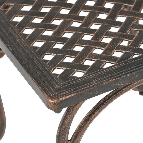 Outdoor garden terrace courtyard square side table，antique style outdoor coffee table made of fabric