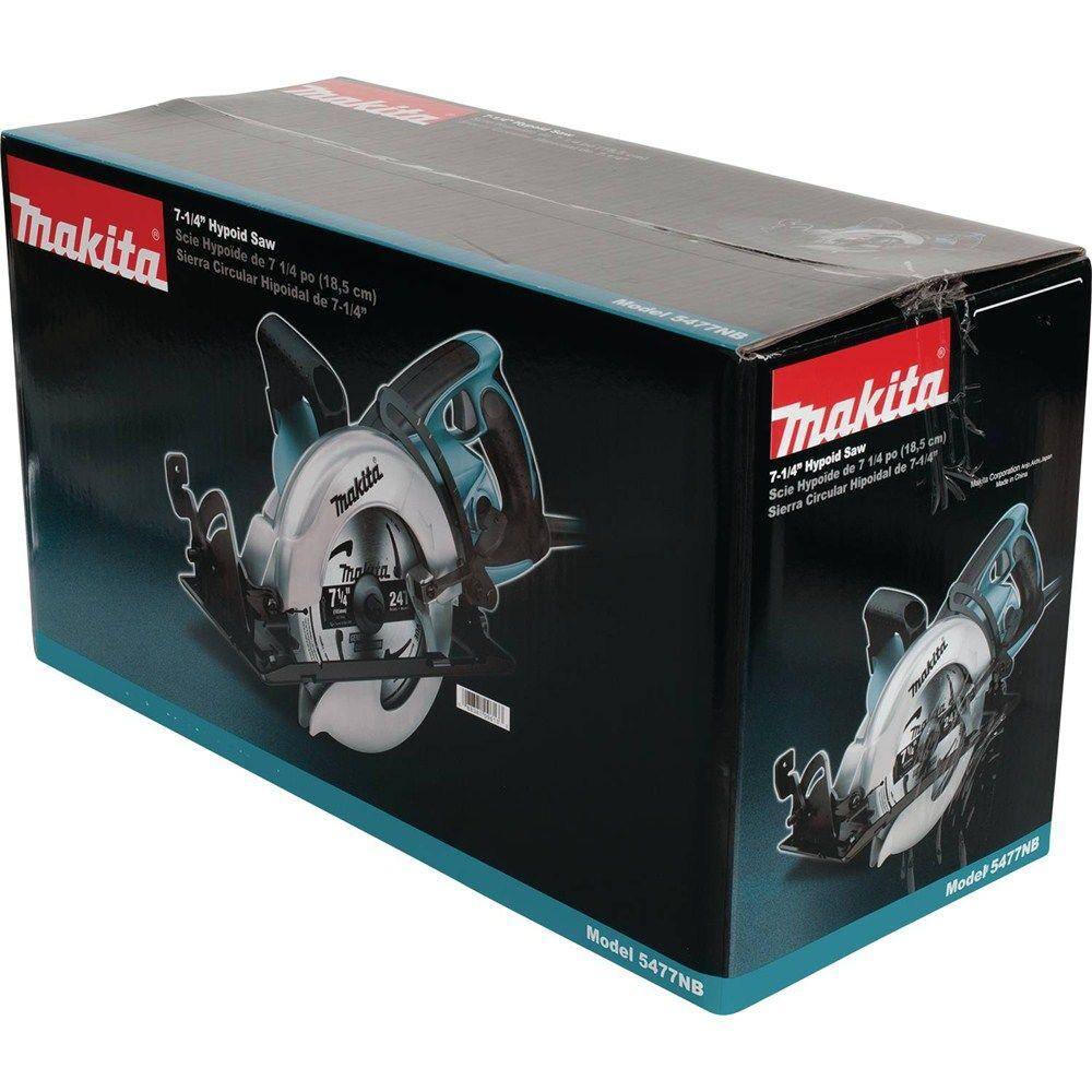 Makita 15 Amp 7-14 in. Corded Hypoid Circular Saw with 51.5 degree Bevel Capacity and 24T Carbide Blade 5477NB