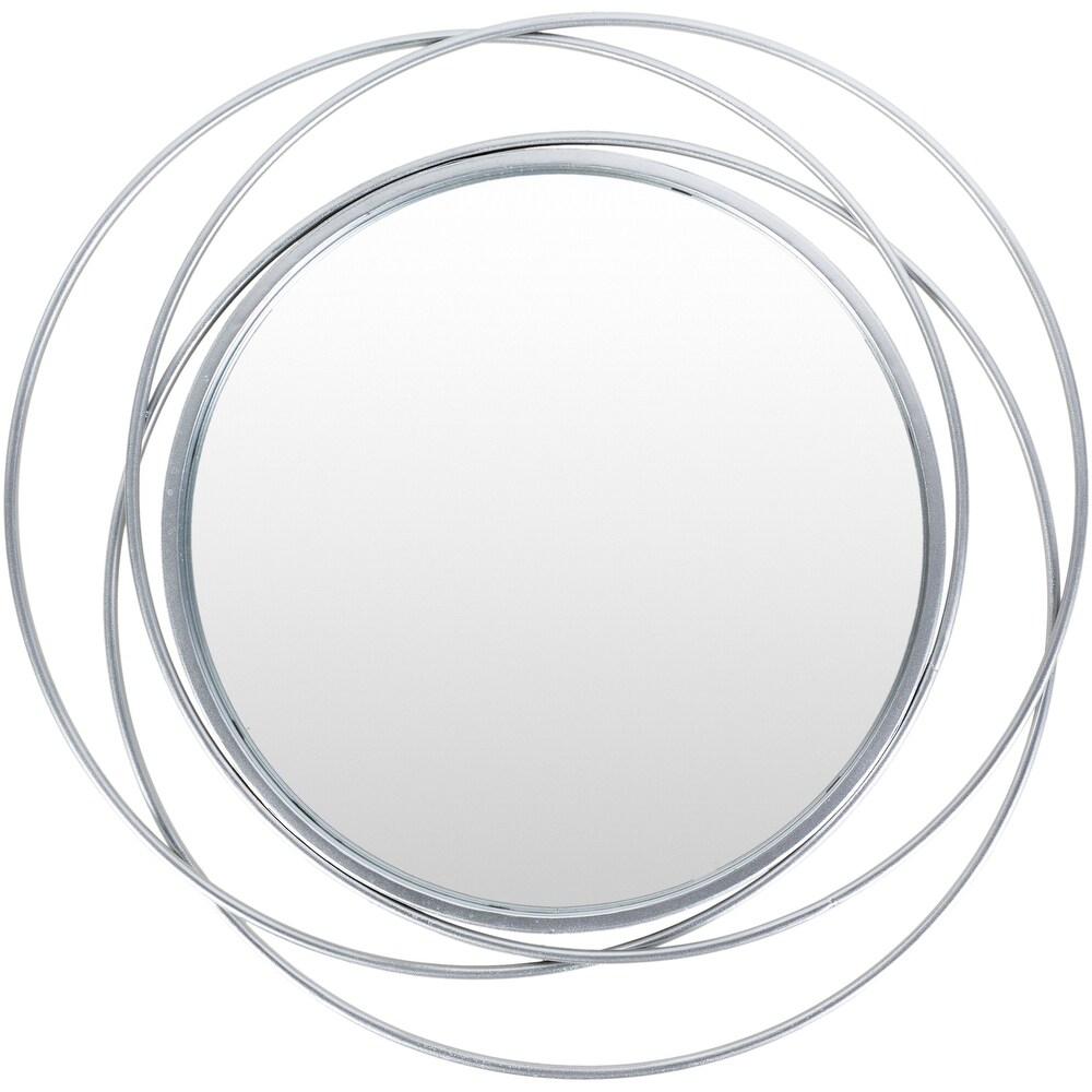 Artistic Weavers Kindra Modern Circles Silver Round Mirror