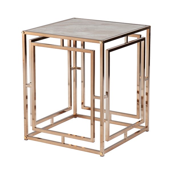 SEI Furniture Simons Faux Marble Side Table