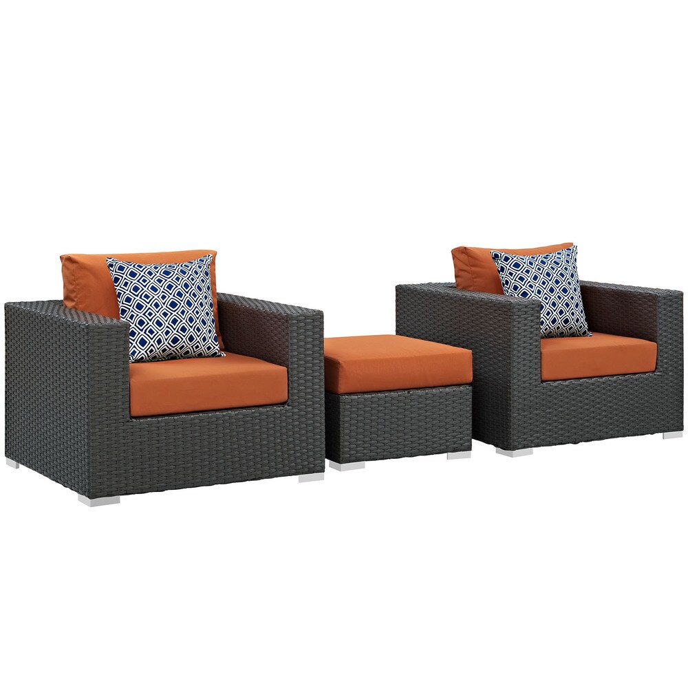 Sojourn 3 piece Outdoor Patio Sunbrella Sectional Set