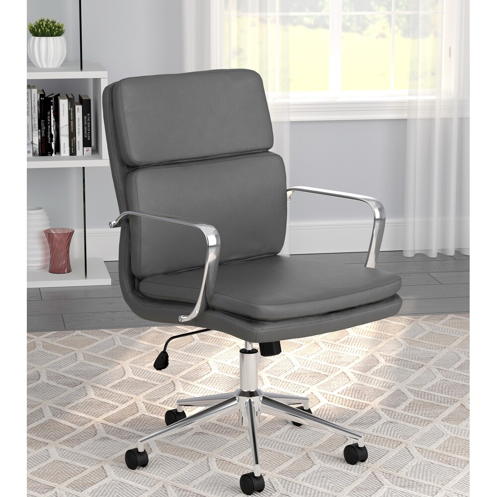 Contemporary Modern Design Grey Office Chair with Chrome Base