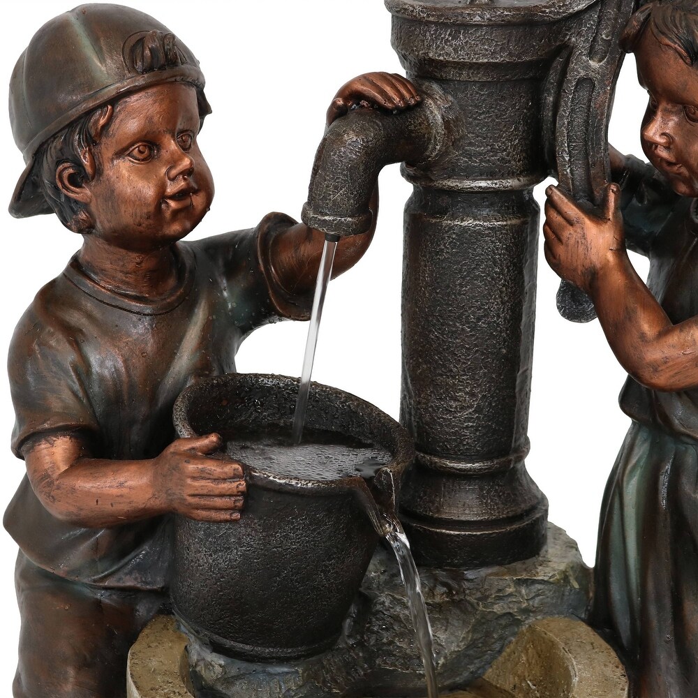 Jack   Jill Water Pump and Well Outdoor Water Fountain 24\