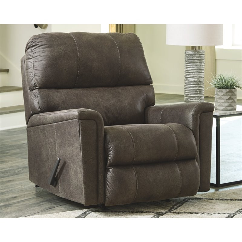 Signature Design by Ashley Navi Rocker Recliner in Smoke   Contemporary   Recliner Chairs   by Homesquare  Houzz