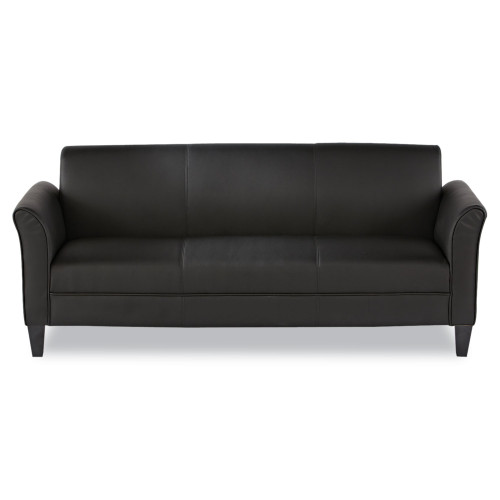 Alera Reception Lounge Furniture， 3-Cushion Sofa， 77w x 31.5d x 32h， Black (RL21LS10B)