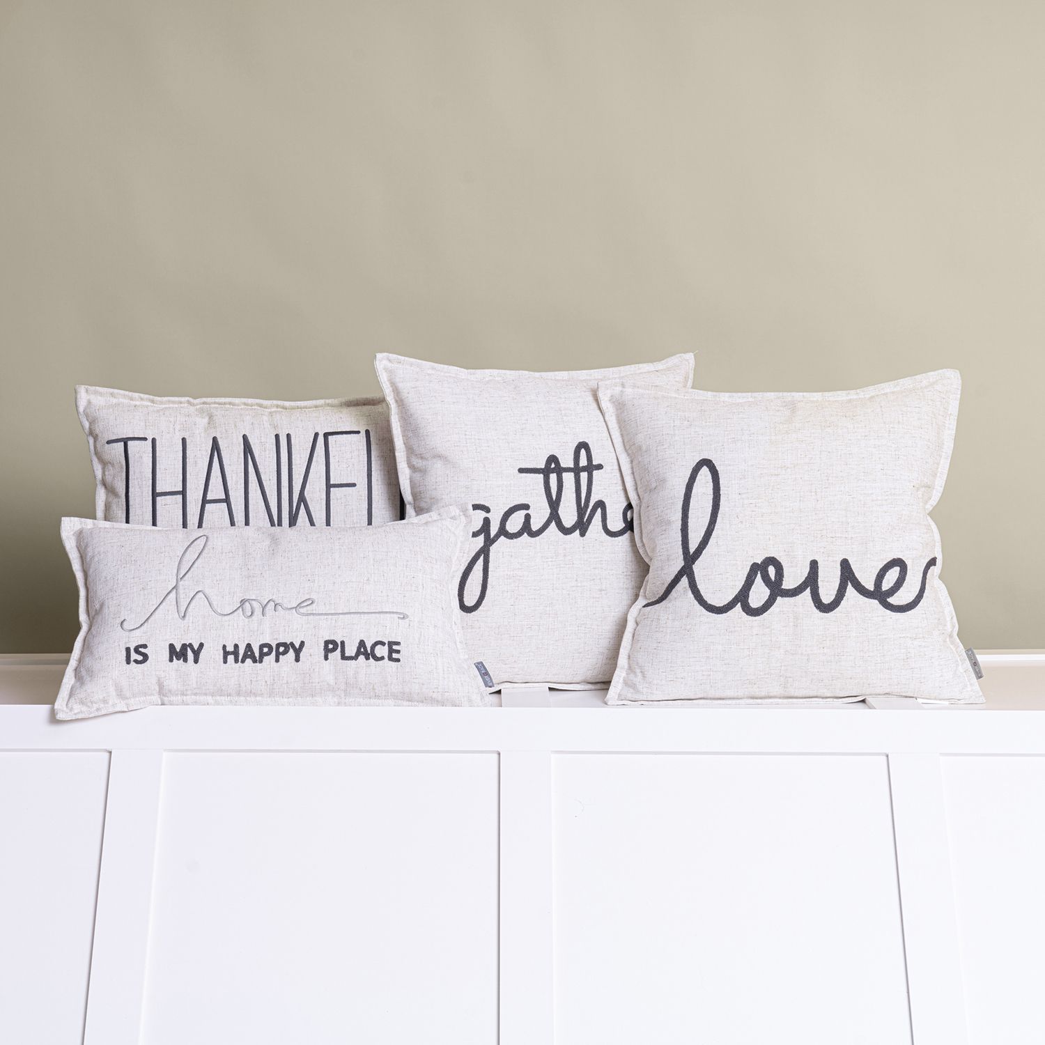 EVERGRACE Waska Thankful Linen Blend Throw Pillow