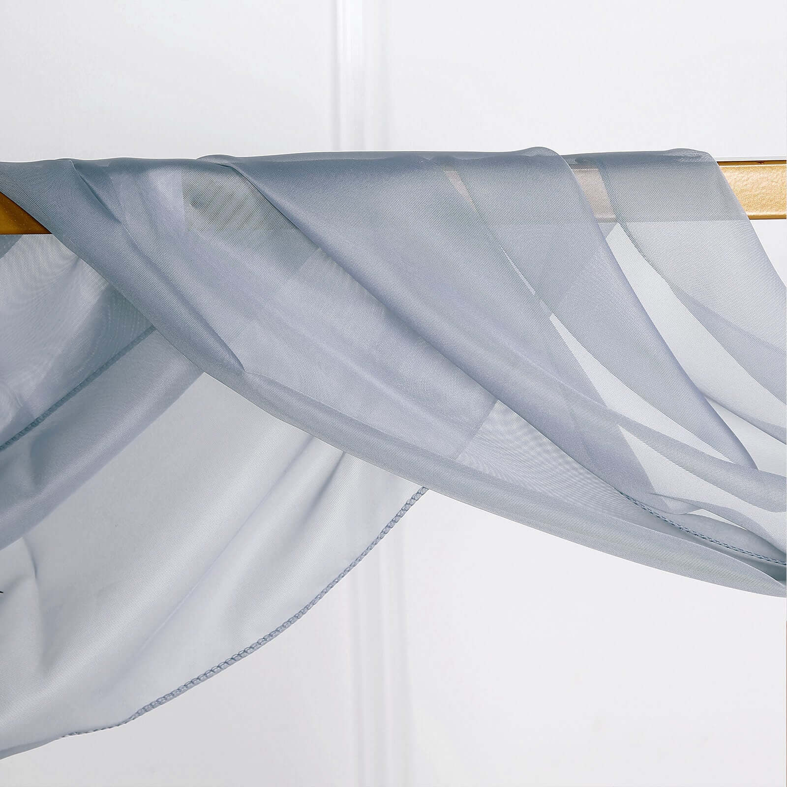 Dusty Blue Sheer Organza Wedding Arch Draping Fabric, Long Curtain Backdrop Window Scarf Valance 18ft